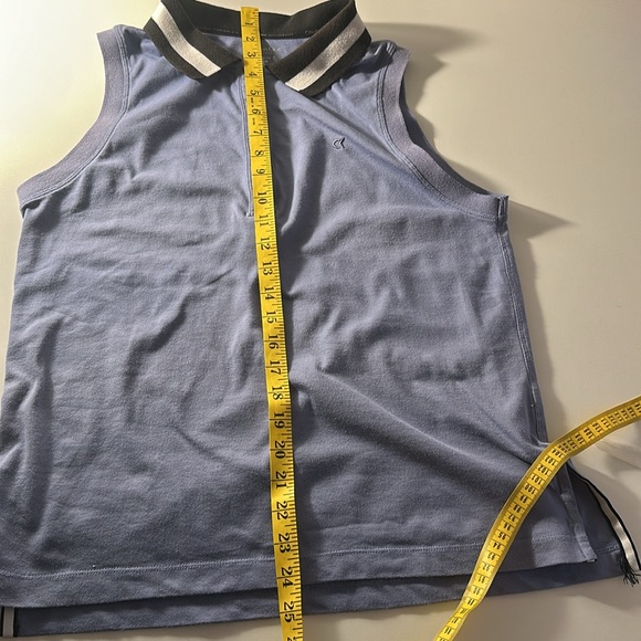 🖤 5/$30 🖤 Calvin Klein lavender purple sleeveless polo shirt black&white collar - Picture 14 of 14